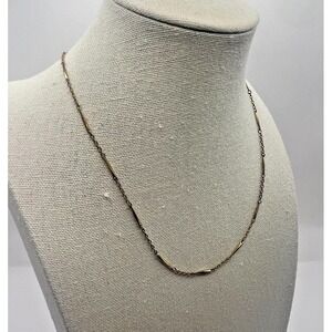 Vintage Monet Gold Tone Bar Link Necklace Signed 18"